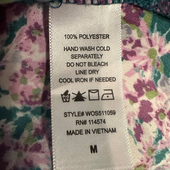 PLEIONE WOMENS MEDIUM FLORAL PURPLE BLOUSE NEW WITH TAG - Picture 9 of 10